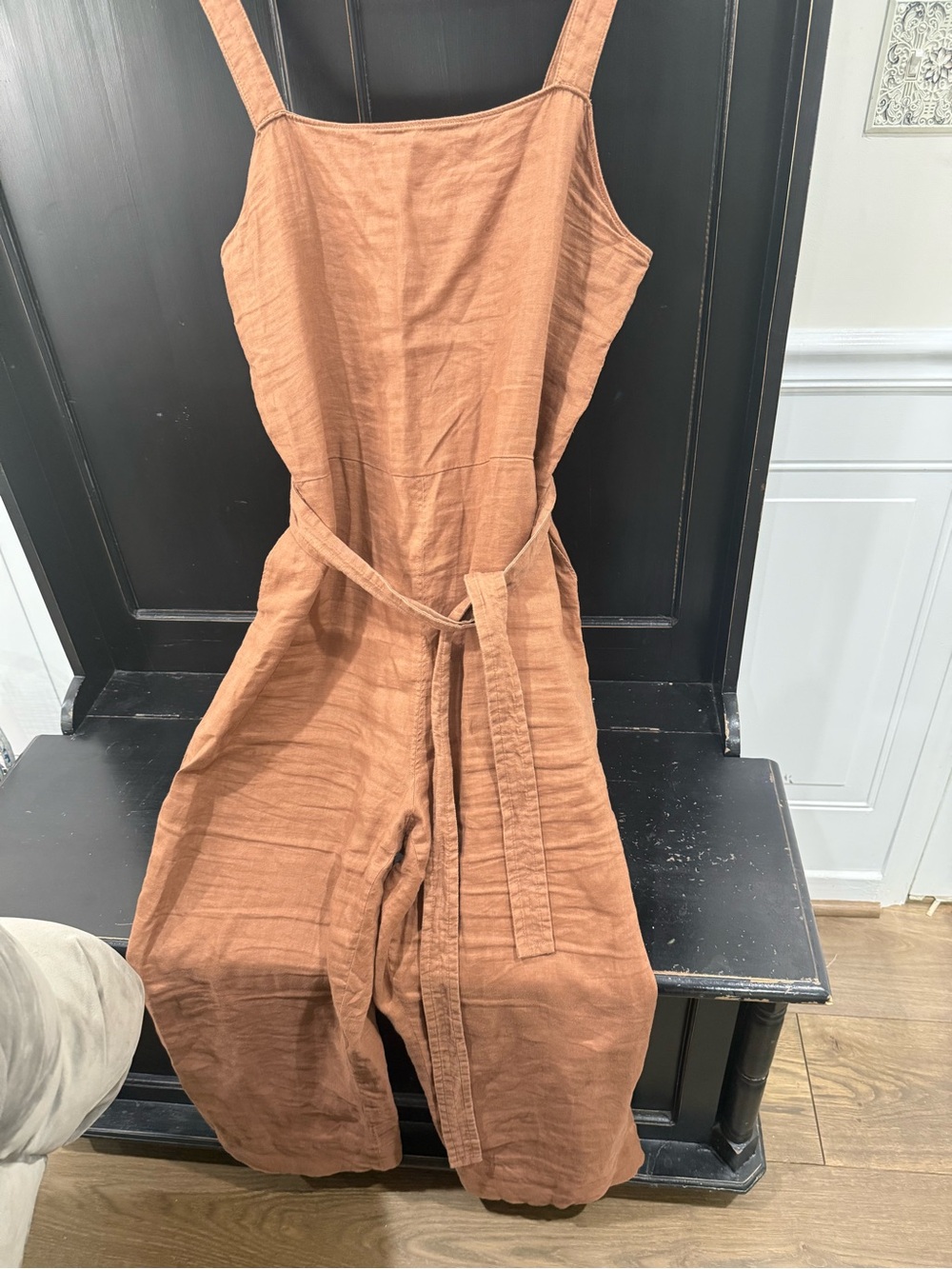 Everlane brown 100% Linen Jumpsuit with Waist Tie